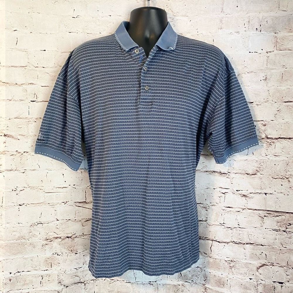 Ping Mens Blue Cotton Collared Short Sleeve Striped Golf Polo Shirt Size XL